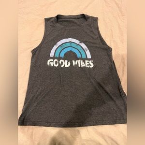 Good Vibes gray tank